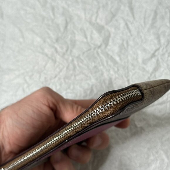 Wallet Coach Wallet Brown & Pink Monogram Canvas Leather - Picture 11 of 12